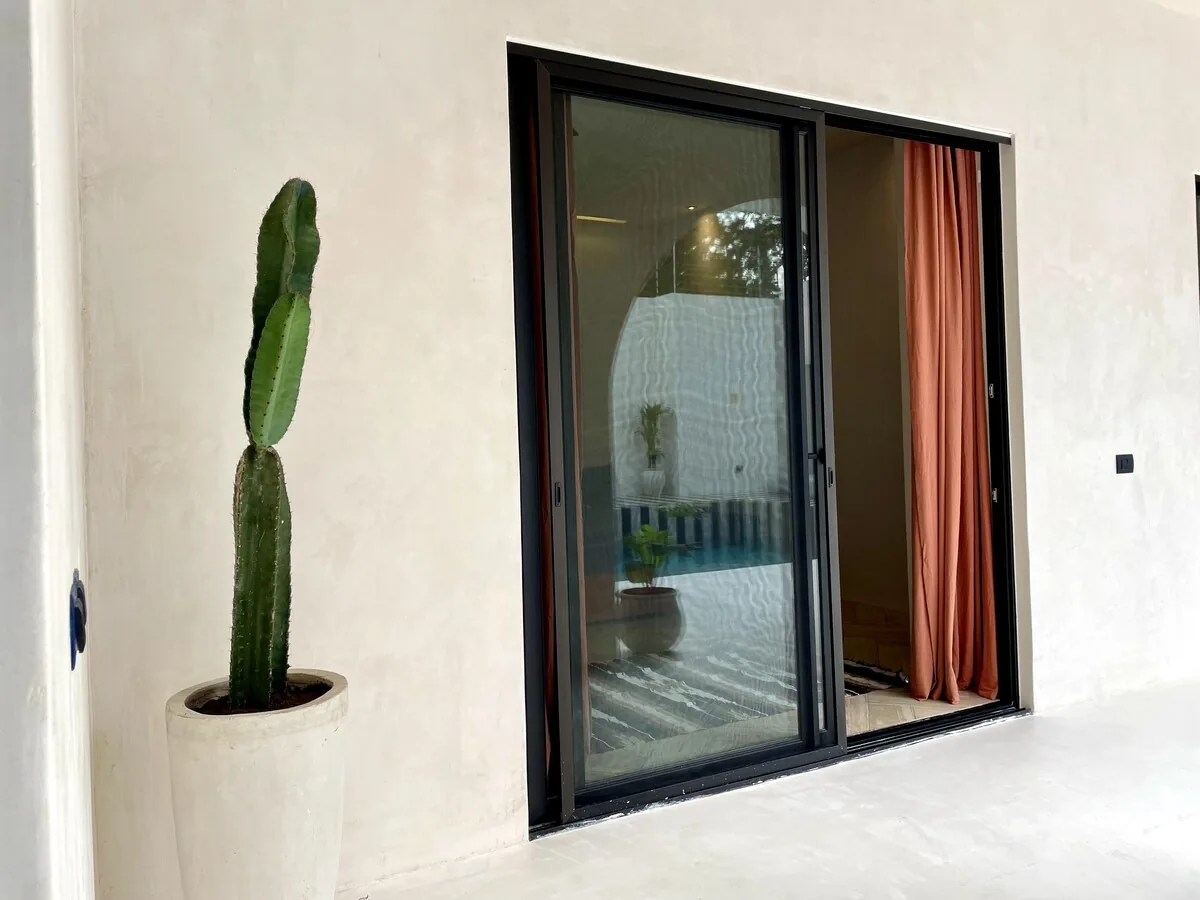 Casa Bali fully equipped kitchen in minimalist tropical vacation rental near Tulum center