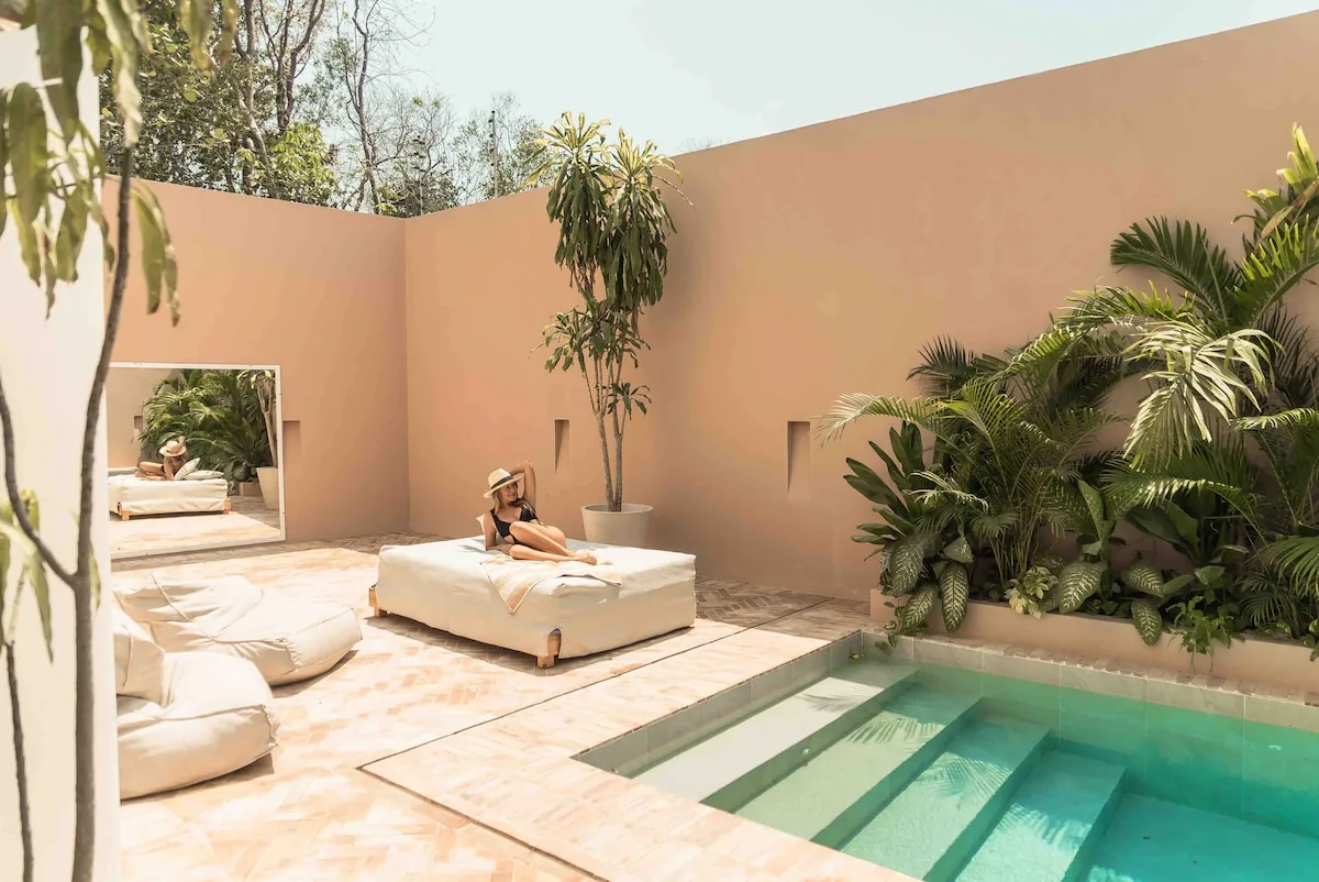 Casa Tabarka modern kitchen with high-end appliances surrounded by jungle views